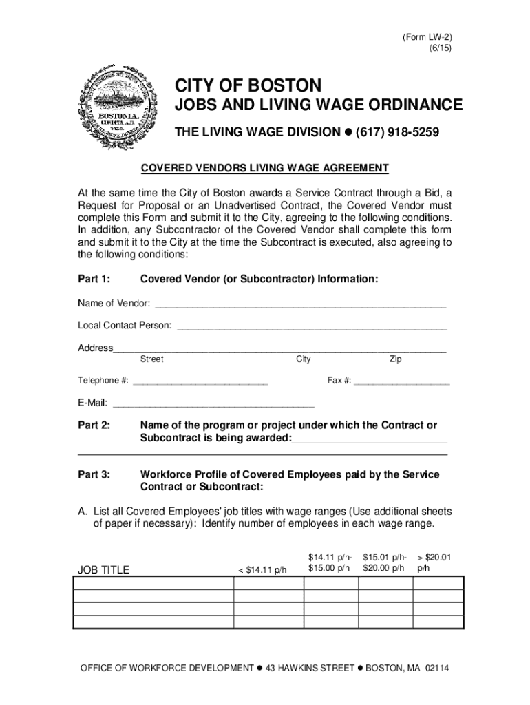 at the Same Time the City of Boston Awards a Service Contract through a Bid, a 2015