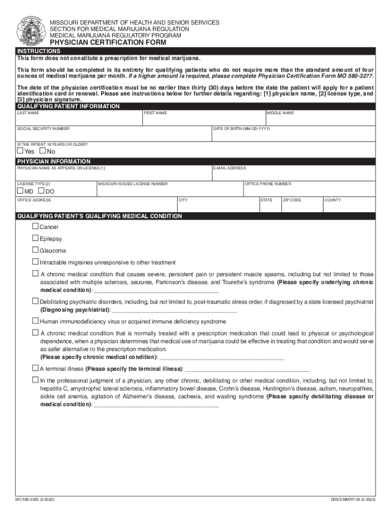 Physician Certification Form