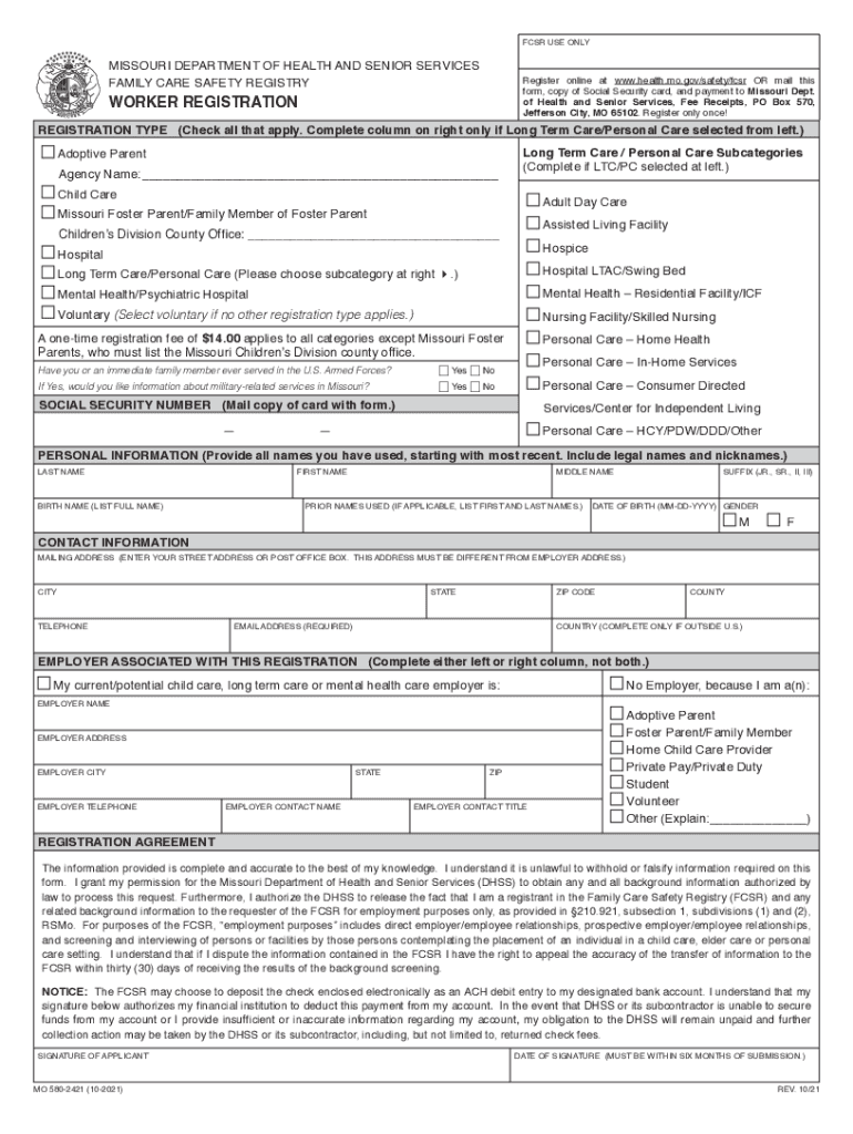 MO 580 2421 Form