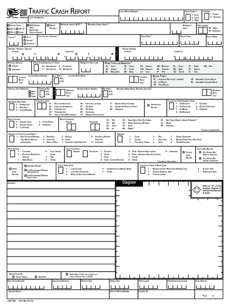 Ohio Crash SystemTraffic Crash Reports Florida Department of Highway Traffic Crash Reports Florida Department of Highway Traffic  Form