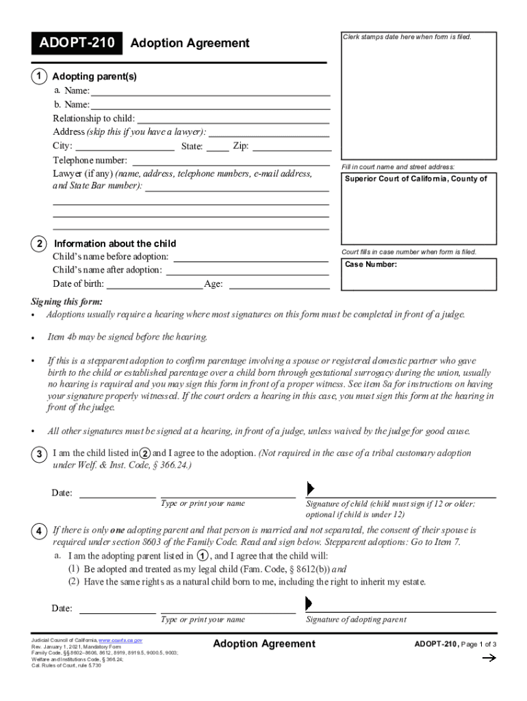 Adopt 210  Form