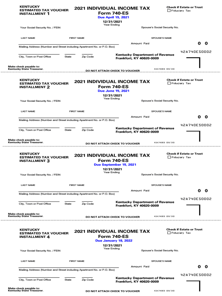  740EXT Form Commonwealth of Kentucky EXTENSION of 2021