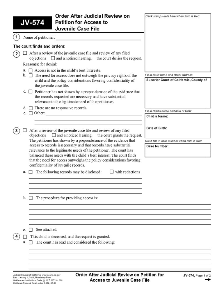  Jv 574 Form 2021-2024