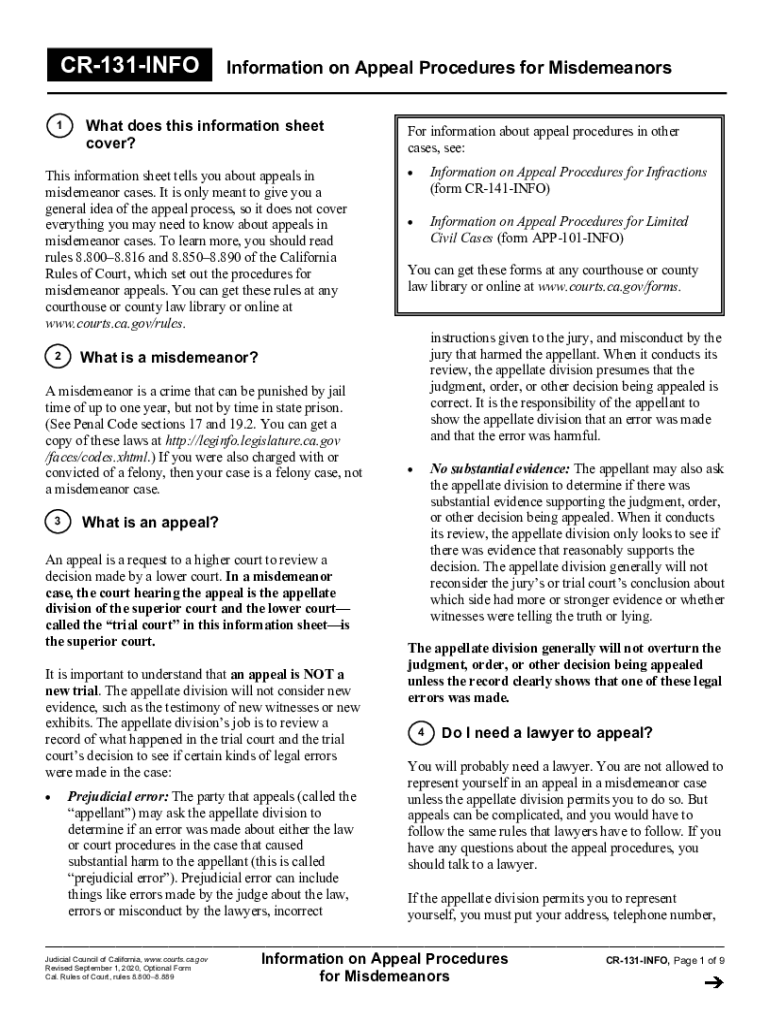  Fillable Online Information on Appeal Procedures for 2020-2024