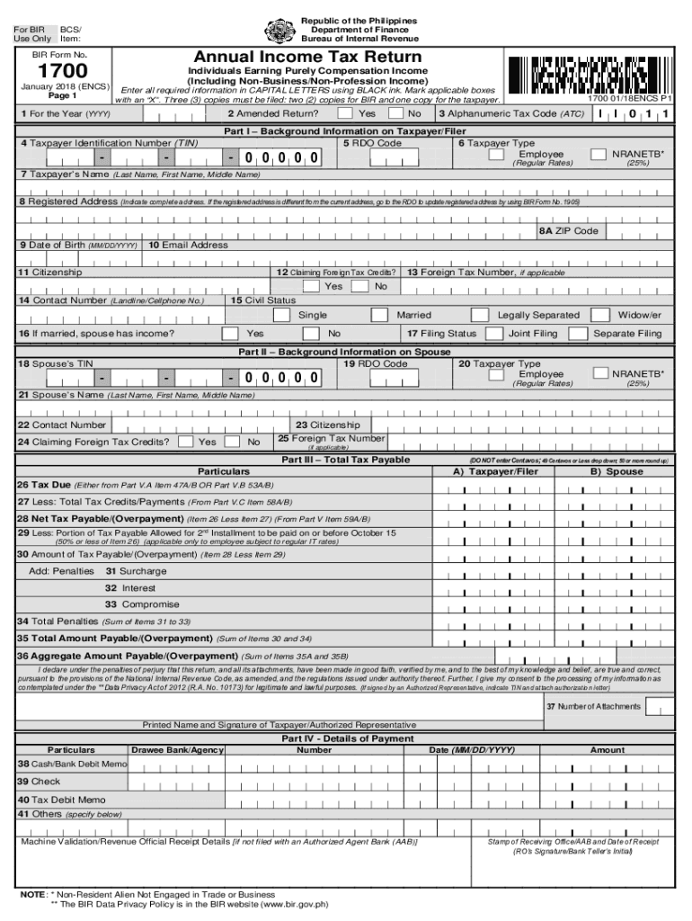 Income Tax Bureau of Internal Revenue Taxation in the  Form