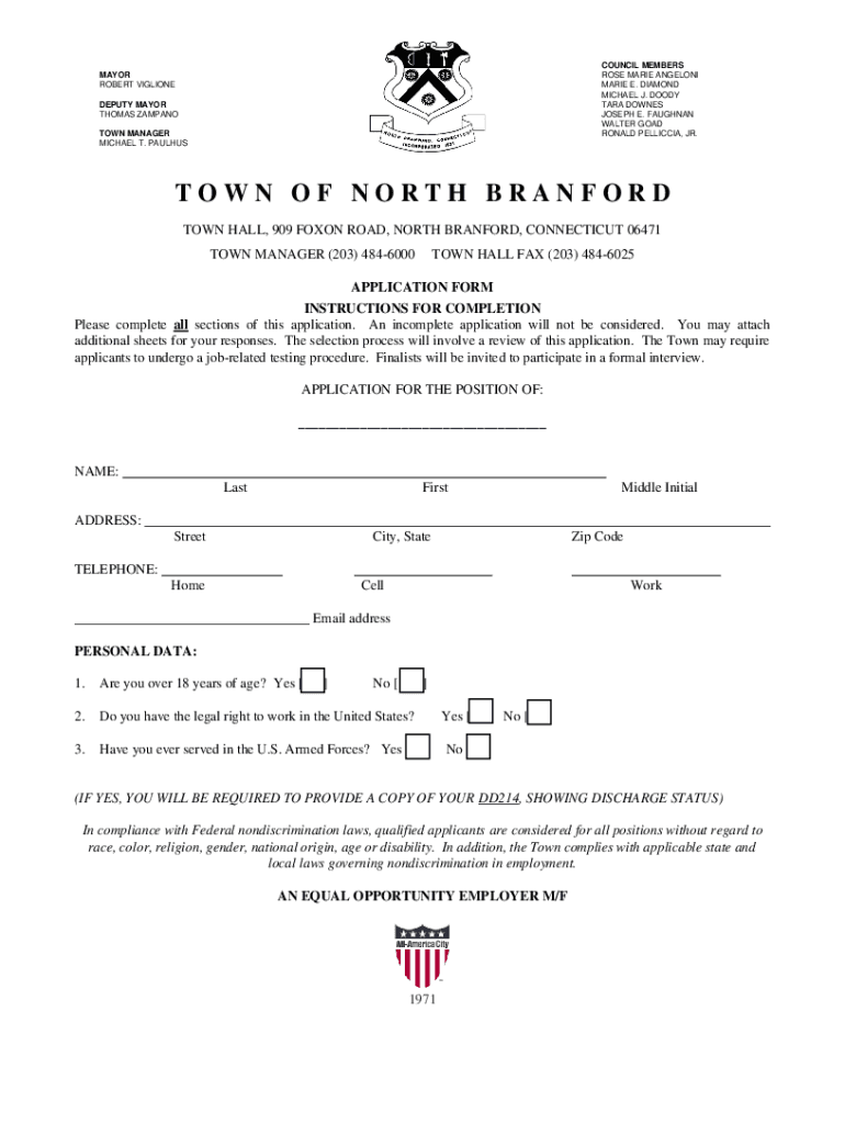 T O W N O F N O R T H B R a N F O R D MyRec Com  Form