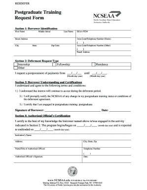 Postgraduate Training Request Form NCSEAA Ncseaa
