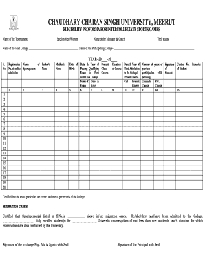 Online Filling Proforma