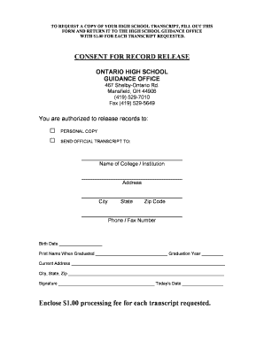 Ontario Student Transcript Template  Form