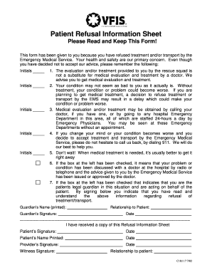 Ems Refusal Form