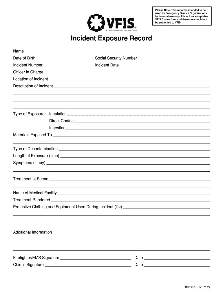 Exposure Form Record 2002-2024