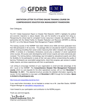 Invitation Letter for Training  Form