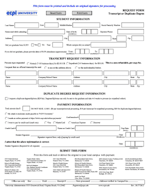 Ecpi University Transcript Request  Form