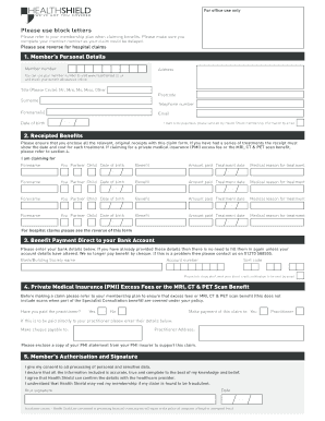 Healthshield Claim Form