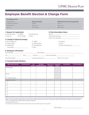 Employee Benefit Election &amp; Change Form Bcfs Org
