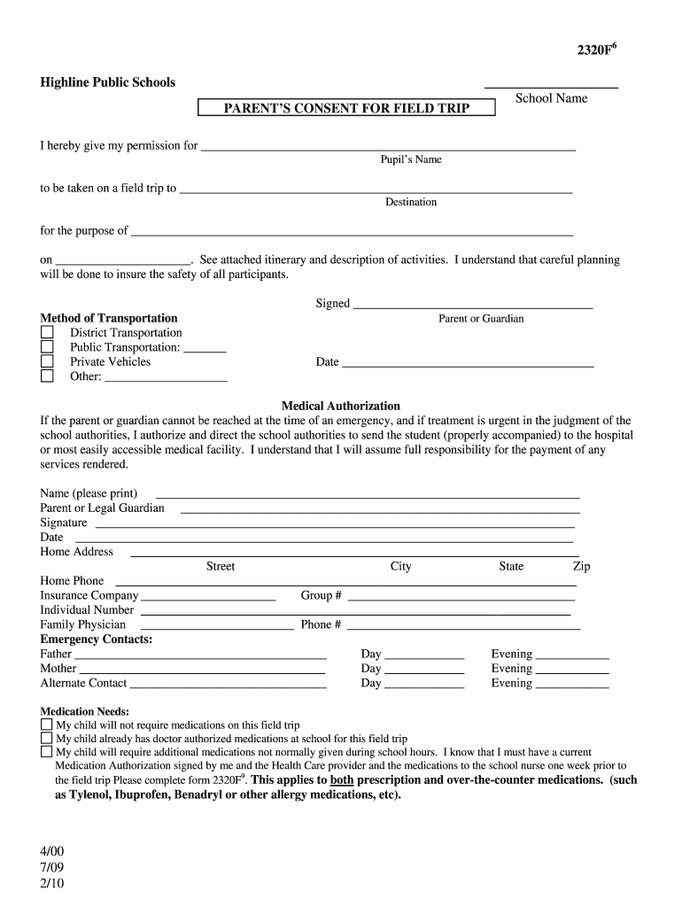 brookfield high school travel release form