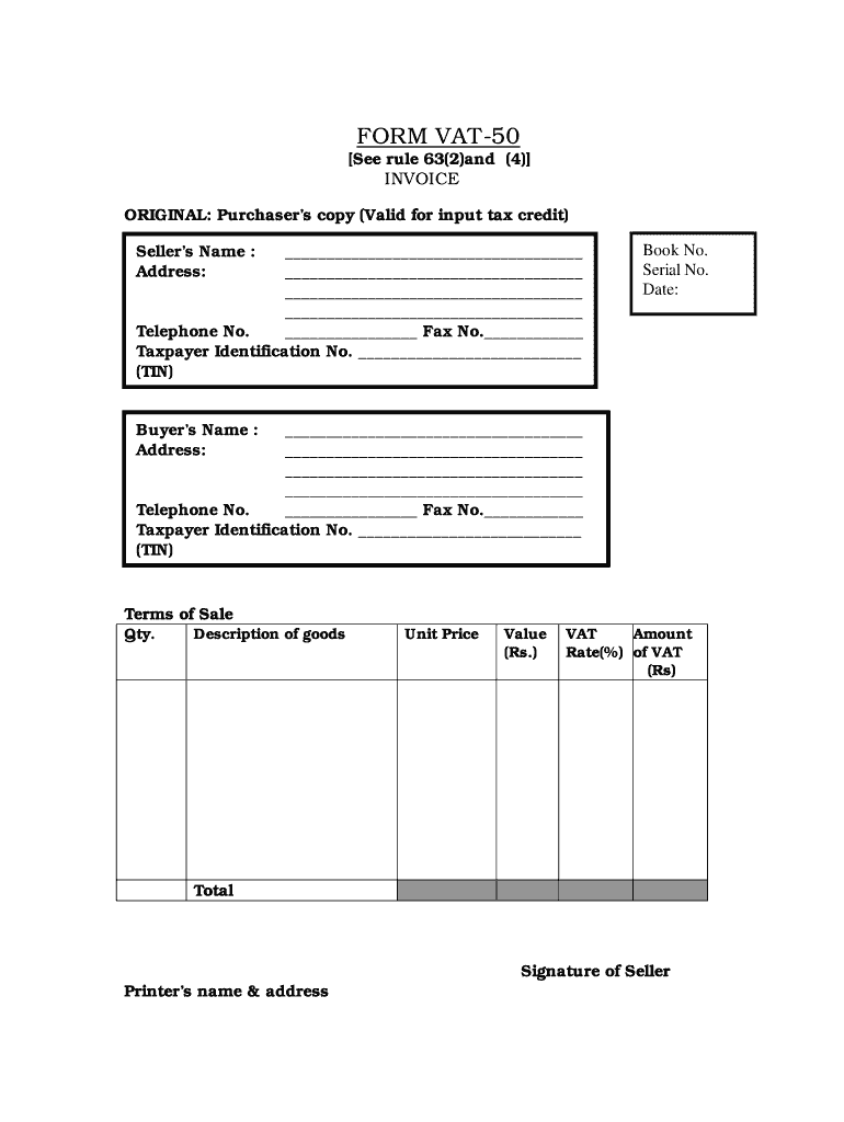 PDF Filler Vat 50  Form