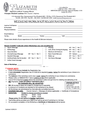 Elizabeth Beauty School  Form