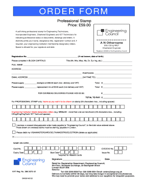 Chartered Engineer Stamp  Form