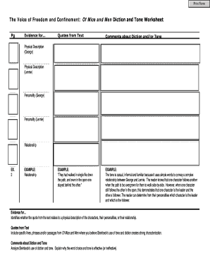 Diction Worksheets  Form