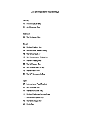 Medical Days List  Form