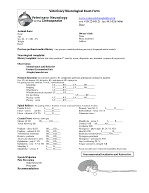 Neurological Examination Form