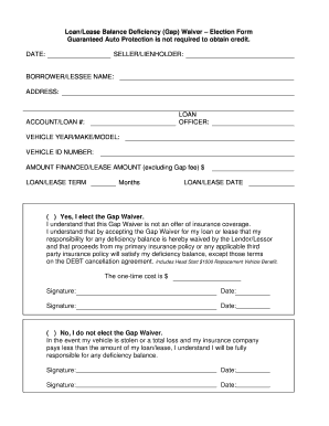 Gap Waiver Form