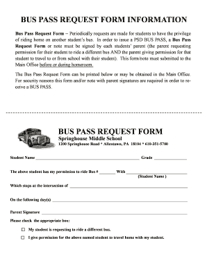 Springhouse Bus Pass Request Form Parkland School District Parklandsd