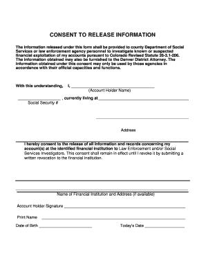 Information Release Consent Form