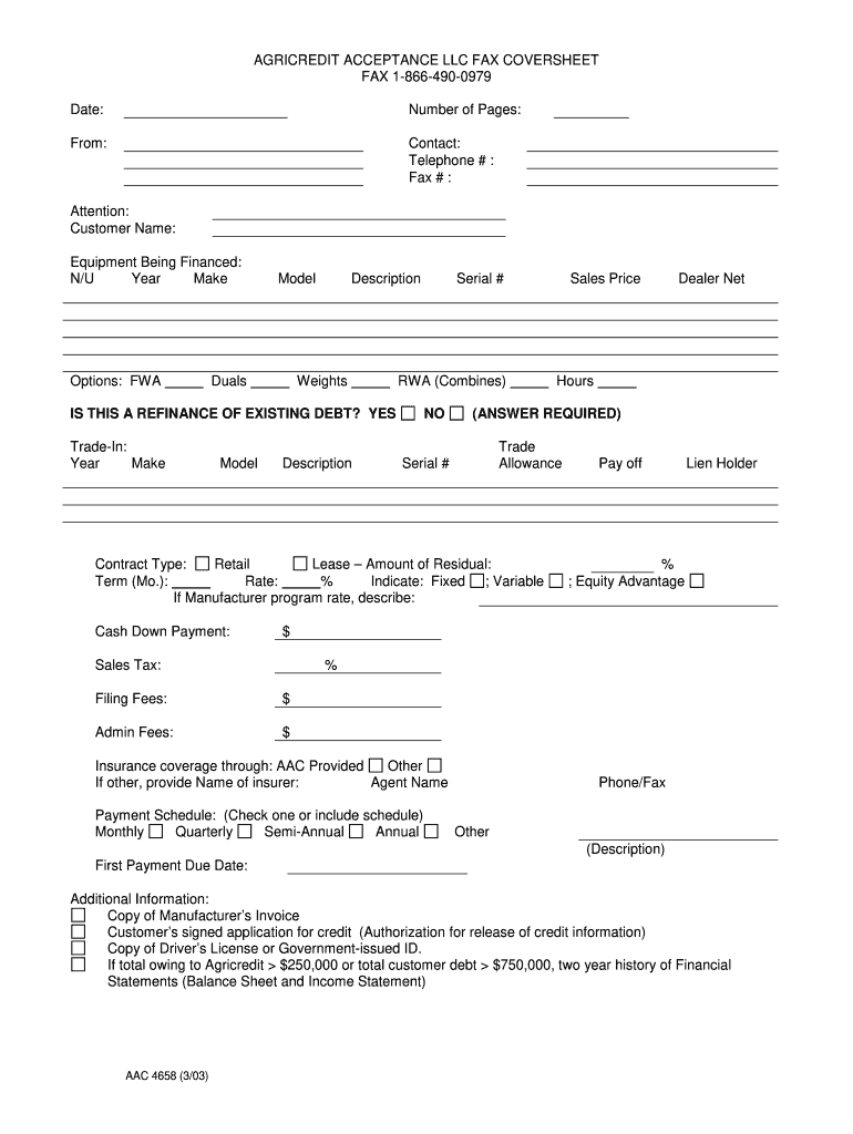 Agri Credit Application  Form