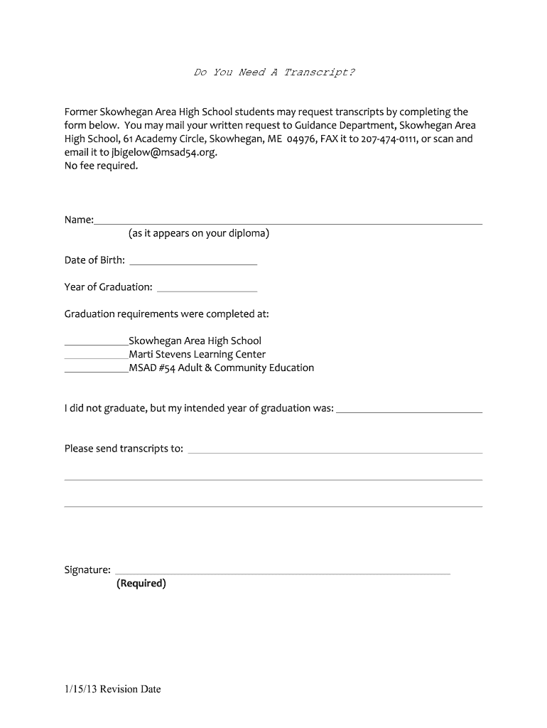  Continental Academy Transcript Request Form 2013-2024