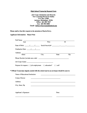New Summit School Jackson Ms Transcript Request  Form