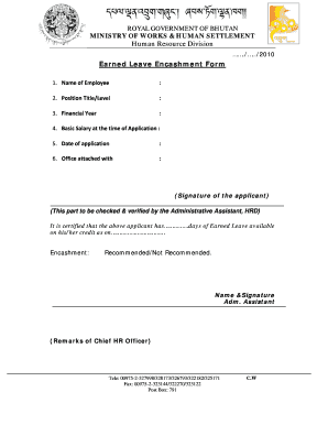 Leave Encashment Format PDF