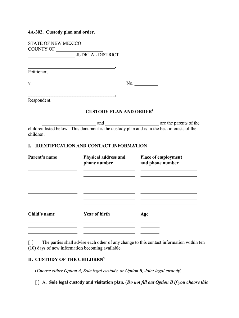 New Mexico Custody Forms