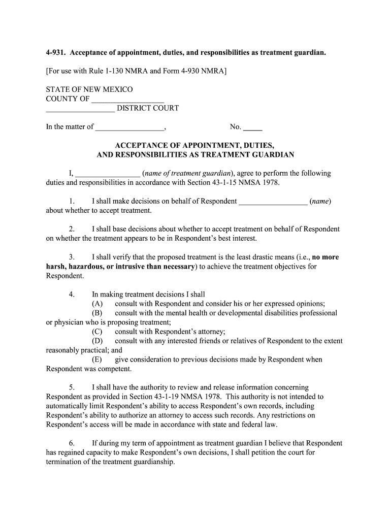 4 931 Acceptance of Appointment Duties and Nmcompcomm  Form