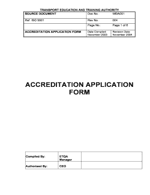 Teta Accreditation  Form