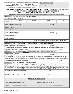 Suffolk County Wastewater Management Forms