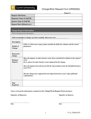 Alesco Change Request Form