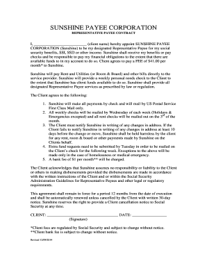 Sunshine Payee Corporation  Form