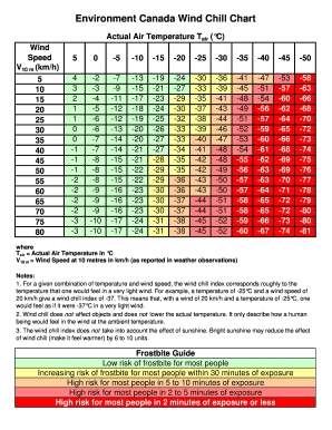 Wind Chill Chart  Form