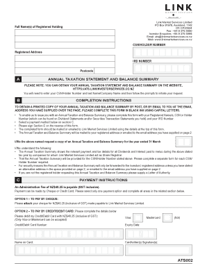 Link Market Services Tax Pack  Form