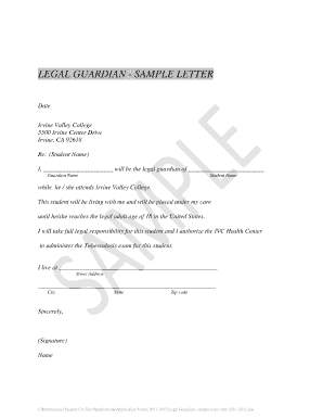 How Do I Get a Legal Guardian Letter  Form