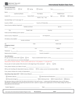 Student Tentative Data Format