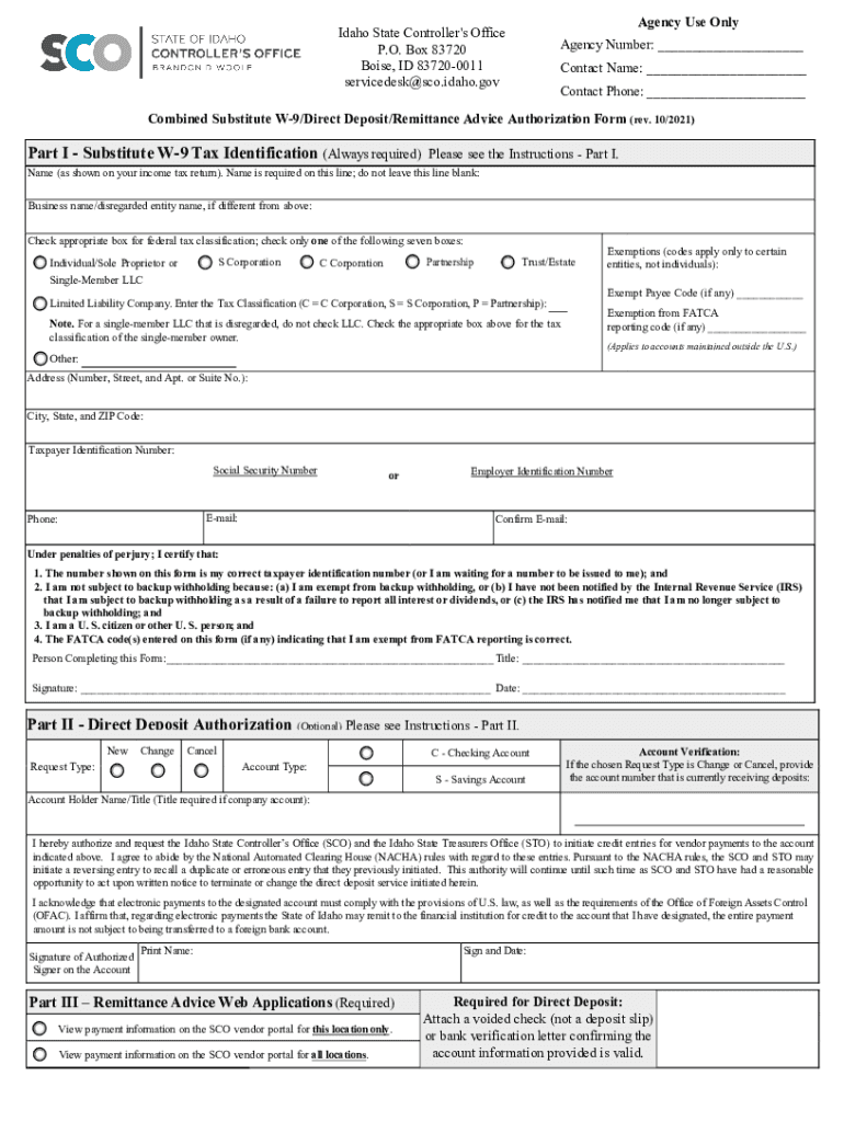  Idaho W9 Form 2021-2024