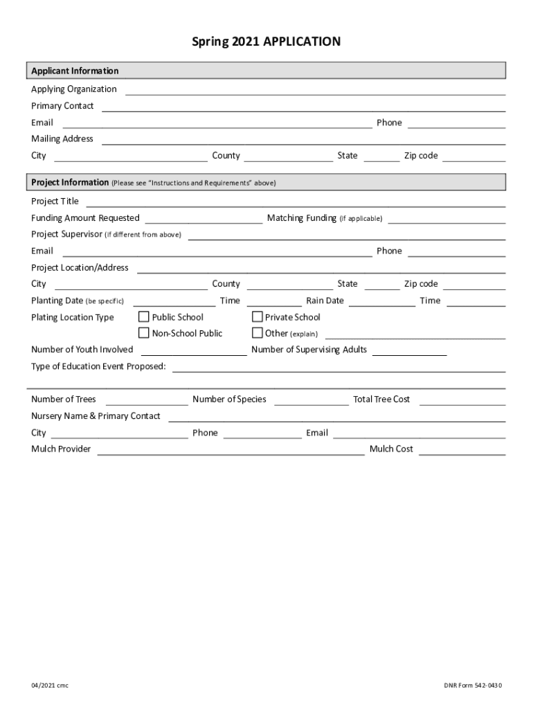 PDF Trees for Kids Grant Application and Instructions Iowa DNR 2021