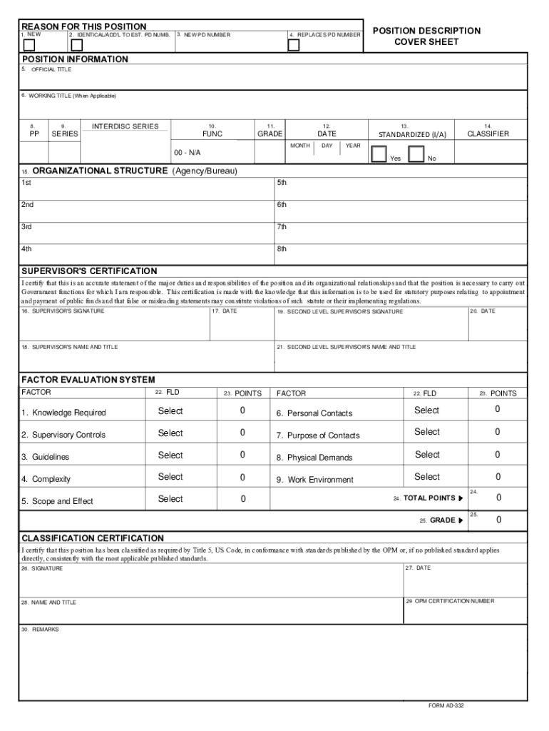  FORM AD 332 Form AD 322 2020-2024