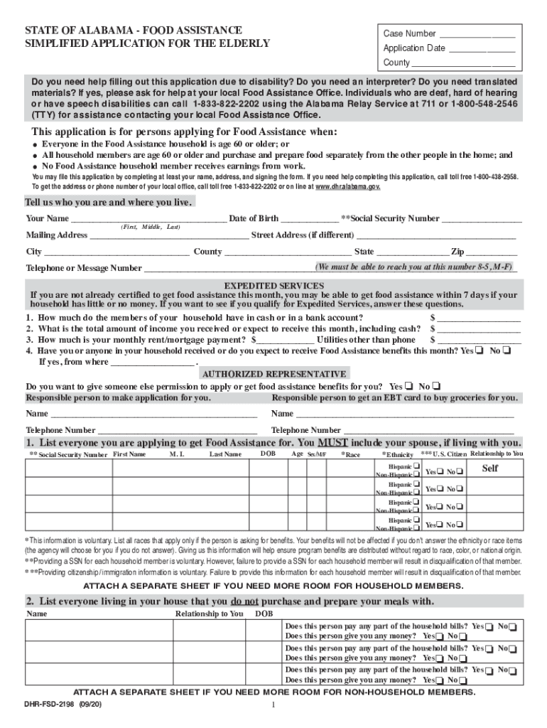 Alabama Fsd Elderly  Form