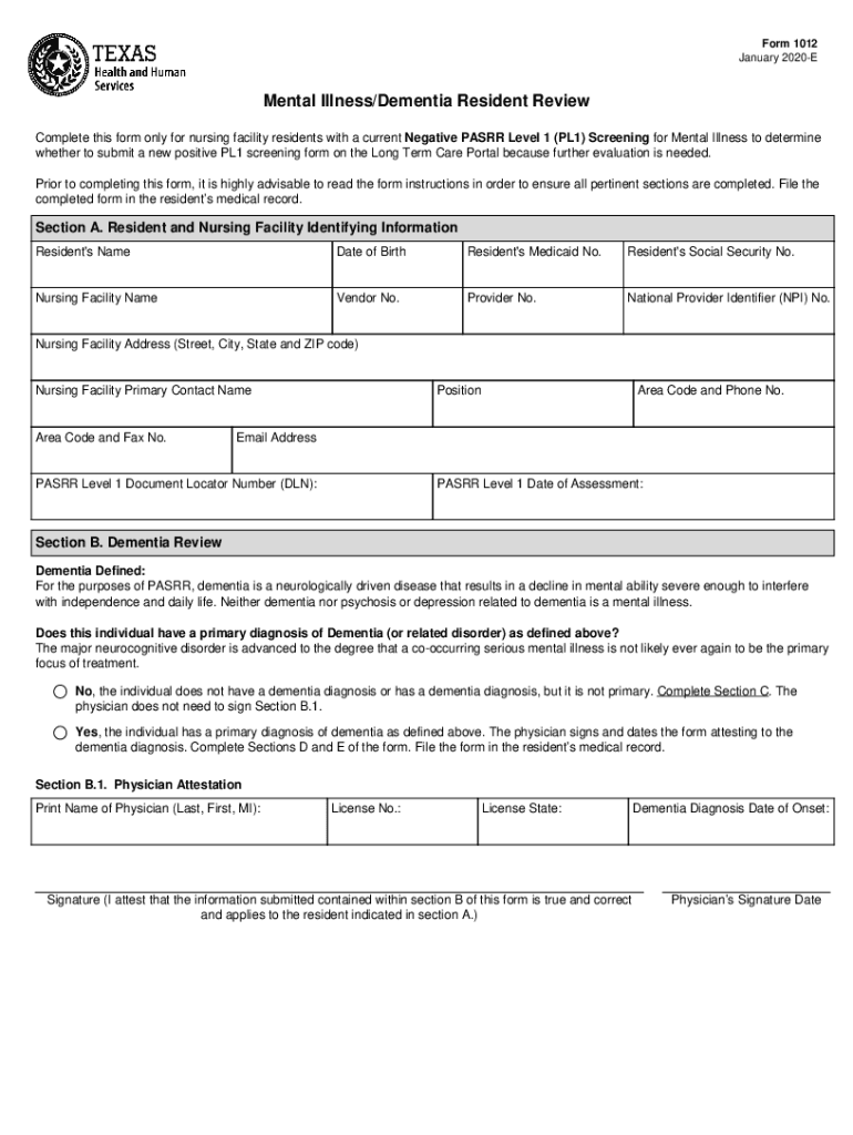 Form 1012