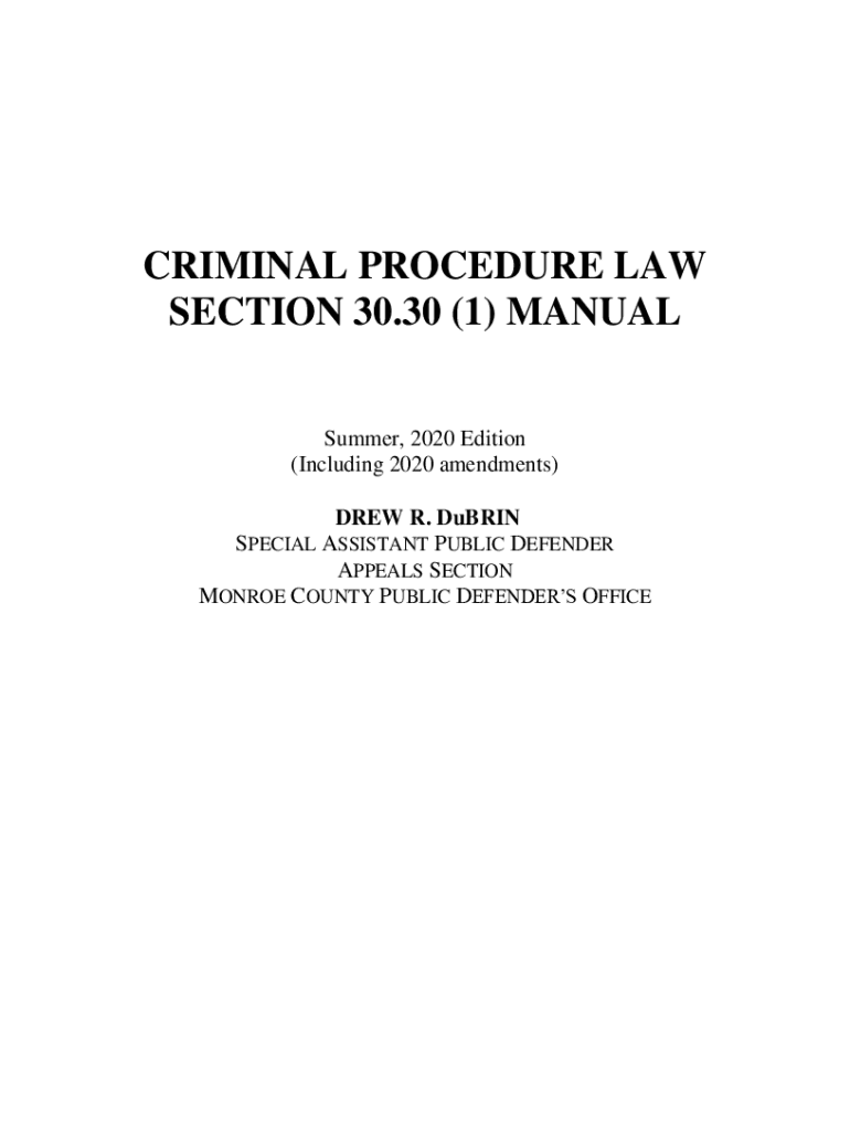  Criminal Procedure Law 30 30 2020-2024