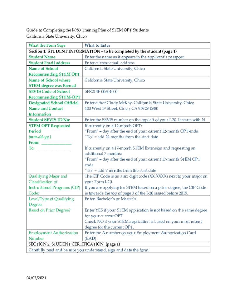 To Be Completed by the Student Page 1 Recommending STEM  Form